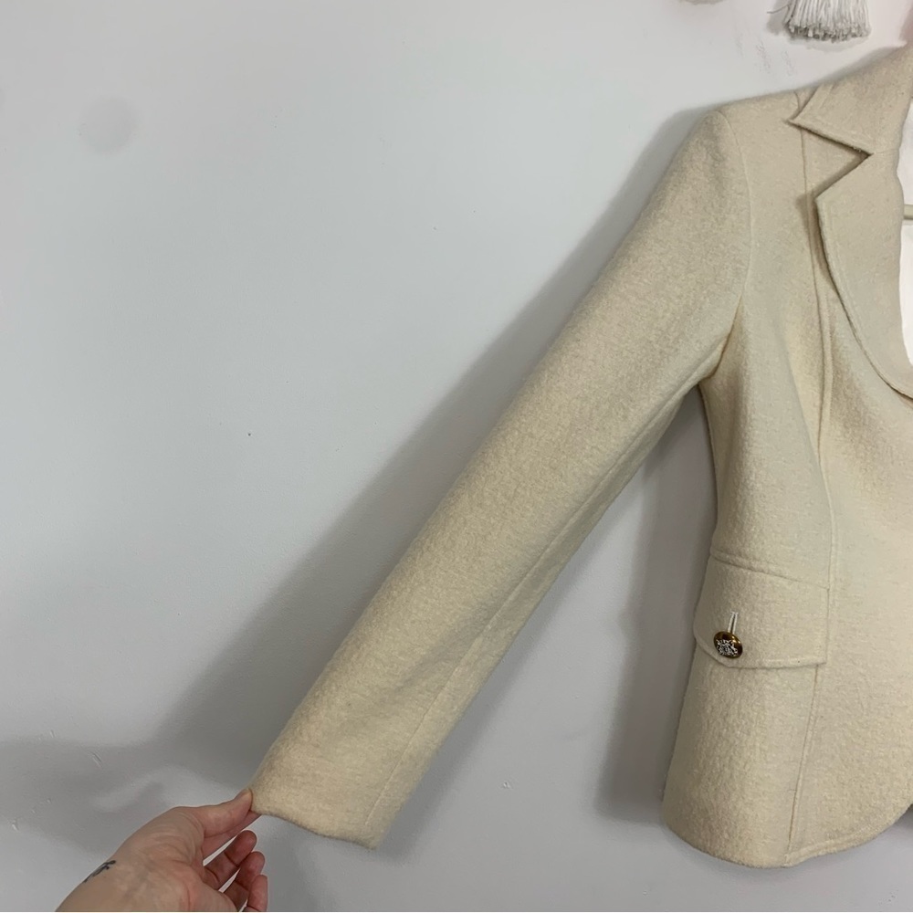 Cache Boiled Wool Cream Jacket Size Small - Picture 6 of 11